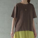 ショコラ | トップス レディース リブ カットソー Tシャツ 半袖 スリット レイヤード | HUG.U