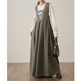 カーキ | ワンピース ロング ロングワンピース ノースリーブ ジャンパースカート | HUG.U