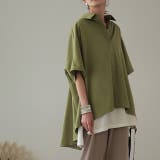 トップス ブラウス レディース 体型カバー お尻が隠れる 半袖 ドルマン アシ | HUG.U | 詳細画像20 