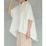 トップス ブラウス レディース 体型カバー お尻が隠れる 半袖 ドルマン アシ | HUG.U | 詳細画像5 