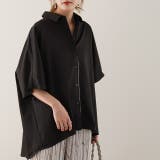 ブラック | トップス ブラウス レディース 体型カバー お尻が隠れる 半袖 ドルマン アシ | HUG.U