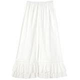 ホワイト | ペチパンツ ロング フリル コットン 綿 パンツ レディース 大きいサイズ レ | HUG.U