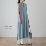 ワンピース レディース ロングワンピース キーネック ノースリーブ ワッフル | HUG.U | 詳細画像11 