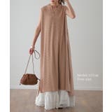 ワンピース レディース ロングワンピース キーネック ノースリーブ ワッフル | HUG.U | 詳細画像19 