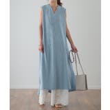 ワンピース レディース ロングワンピース キーネック ノースリーブ ワッフル | HUG.U | 詳細画像22 