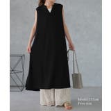 ワンピース レディース ロングワンピース キーネック ノースリーブ ワッフル | HUG.U | 詳細画像3 