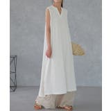 ワンピース レディース ロングワンピース キーネック ノースリーブ ワッフル | HUG.U | 詳細画像5 