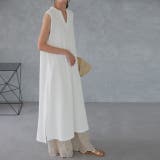 ホワイト | ワンピース レディース ロングワンピース キーネック ノースリーブ ワッフル | HUG.U