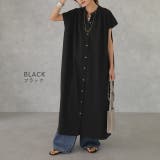 ワンピース レディース ロング シャツワンピース ロングワンピース 黒 半袖 | HUG.U | 詳細画像13