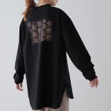 ブラック | トップス レディース カットソー ロンT ロングTシャツ 長袖 シアー シース | HUG.U