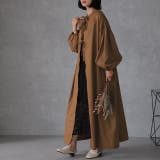 アーモンド | ロングワンピース 長袖 レディース ロングワンピ バックリボン ワンピース | HUG.U
