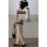 パンツ レディース 裏起毛 リブ ズボン リブパンツ ボトムス ロング スリッ | HUG.U | 詳細画像26 