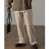 ベージュ | パンツ レディース 裏起毛 リブ ズボン リブパンツ ボトムス ロング スリッ | HUG.U