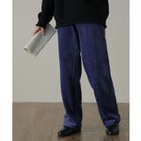 ネイビーブルー | パンツ レディース 裏起毛 リブ ズボン リブパンツ ボトムス ロング スリッ | HUG.U