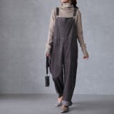 ストーングレー | サロペット オールインワン レディース 大きいサイズ ワイド オーバーオール | HUG.U