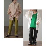 シャツ レディース ノーカラー トップス サテン ブラウス ロング 光沢 | HUG.U | 詳細画像15 