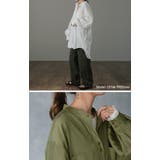 シャツ レディース ノーカラー トップス サテン ブラウス ロング 光沢 | HUG.U | 詳細画像4 