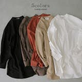 トップス ロングシャツ ナチュラル ブラウス ノーカラー ロング チュニック | HUG.U | 詳細画像15