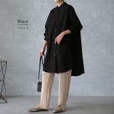 トップス ロングシャツ ナチュラル ブラウス ノーカラー ロング チュニック | HUG.U | 詳細画像22
