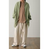 トップス ロングシャツ ナチュラル ブラウス ノーカラー ロング チュニック | HUG.U | 詳細画像3