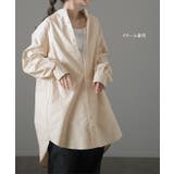 トップス ロングシャツ ナチュラル ブラウス ノーカラー ロング チュニック | HUG.U | 詳細画像8