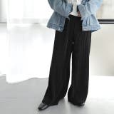 ブラック | パンツ 切れるパンツ リブパンツ レディース ワイド セルフカット プリーツ | HUG.U