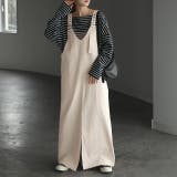 オフホワイト | サロペット スカート レディース ジャンパースカート 無地 オールインワン | HUG.U