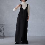 ブラック | サロペット スカート レディース ジャンパースカート 無地 オールインワン | HUG.U