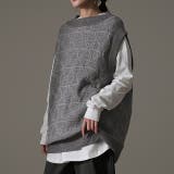 チャコールグレー | ニットベスト ジャガードニット レディース レイヤード トップス セーター 柄 | HUG.U