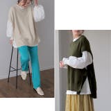 ベスト レディース ニット レイヤード ニットベスト セーター サイドリボン | HUG.U | 詳細画像28 