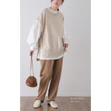 ベスト レディース ニット レイヤード ニットベスト セーター サイドリボン | HUG.U | 詳細画像3 