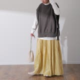 チャコール | ベスト レディース ニット レイヤード ニットベスト セーター サイドリボン | HUG.U