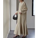 エクルベージュ | ワンピース レディース マーメイド 長袖 ワンピ 黒 ロングワンピース Aライ | HUG.U