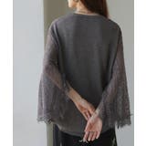 ニット トップス レディース レース レーストップス ケープ シアー ブラック | HUG.U | 詳細画像17 