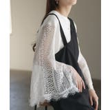 ニット トップス レディース レース レーストップス ケープ シアー ブラック | HUG.U | 詳細画像21 