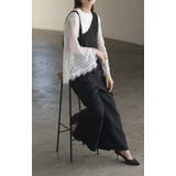 ニット トップス レディース レース レーストップス ケープ シアー ブラック | HUG.U | 詳細画像8 