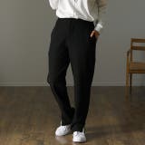 ブラック | パンツ 裏起毛 ボトムス レディース ロング ゴム テーパード スリット 裏ボ | HUG.U