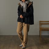 ラテ | パンツ 裏起毛 ボトムス レディース ロング ゴム テーパード スリット 裏ボ | HUG.U