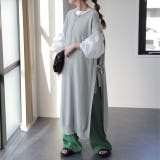 グレー | ベスト ニット レディース レイヤード セーター ロング スリット リボン | HUG.U