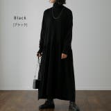 ニットワンピース ロング レディース ワンピース 黒 ニットワンピ ハイネック | HUG.U | 詳細画像16 
