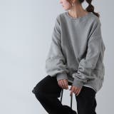 メランジグレー | トレーナー レディース 裏起毛 スウェット トップス 裏シャギー 体型カバー | HUG.U