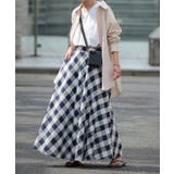 スカート ブロックチェック ロングスカート フレア Aライン ボトムス チェッ | HUG.U | 詳細画像15