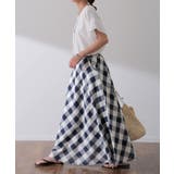 スカート ブロックチェック ロングスカート フレア Aライン ボトムス チェッ | HUG.U | 詳細画像21