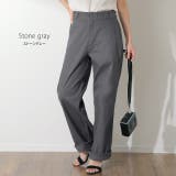 パンツ レディース 脚長 チノパン ロング ワイドパンツ ストレート ゴム ス | HUG.U | 詳細画像17 