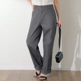 ストーングレー | パンツ レディース 脚長 チノパン ロング ワイドパンツ ストレート ゴム ス | HUG.U