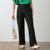 ブラック | パンツ レディース 美脚 きれいめ 美尻 ボトムス イージーパンツ ストレート | HUG.U