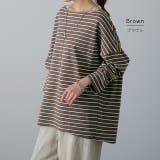 トップス ボーダー カットソー レディース ロンT オーバーサイズ ロングTシ | HUG.U | 詳細画像10