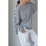 トップス ボーダー カットソー レディース ロンT オーバーサイズ ロングTシ | HUG.U | 詳細画像16