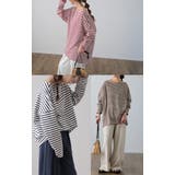 トップス ボーダー カットソー レディース ロンT オーバーサイズ ロングTシ | HUG.U | 詳細画像19