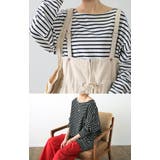 トップス ボーダー カットソー レディース ロンT オーバーサイズ ロングTシ | HUG.U | 詳細画像23